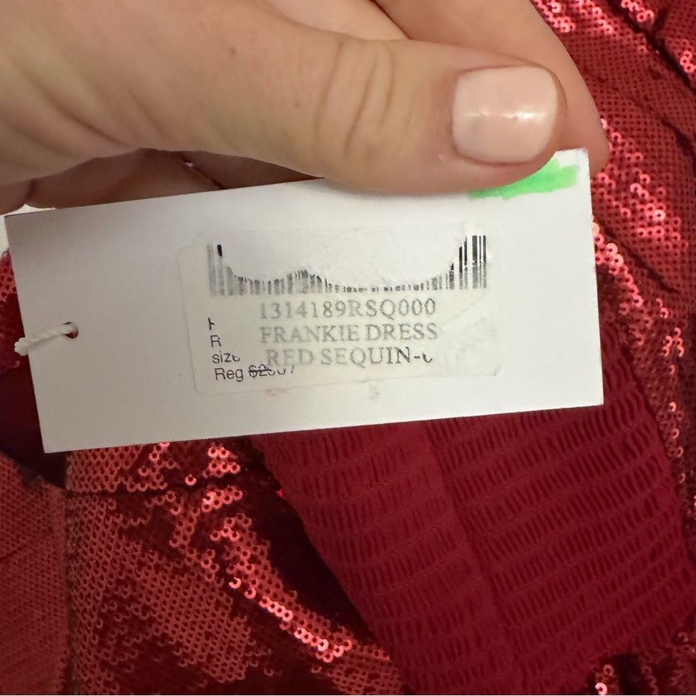 NWT Reformation Frankie Red Sequin Evening Gown 0 - Picture 4 of 5